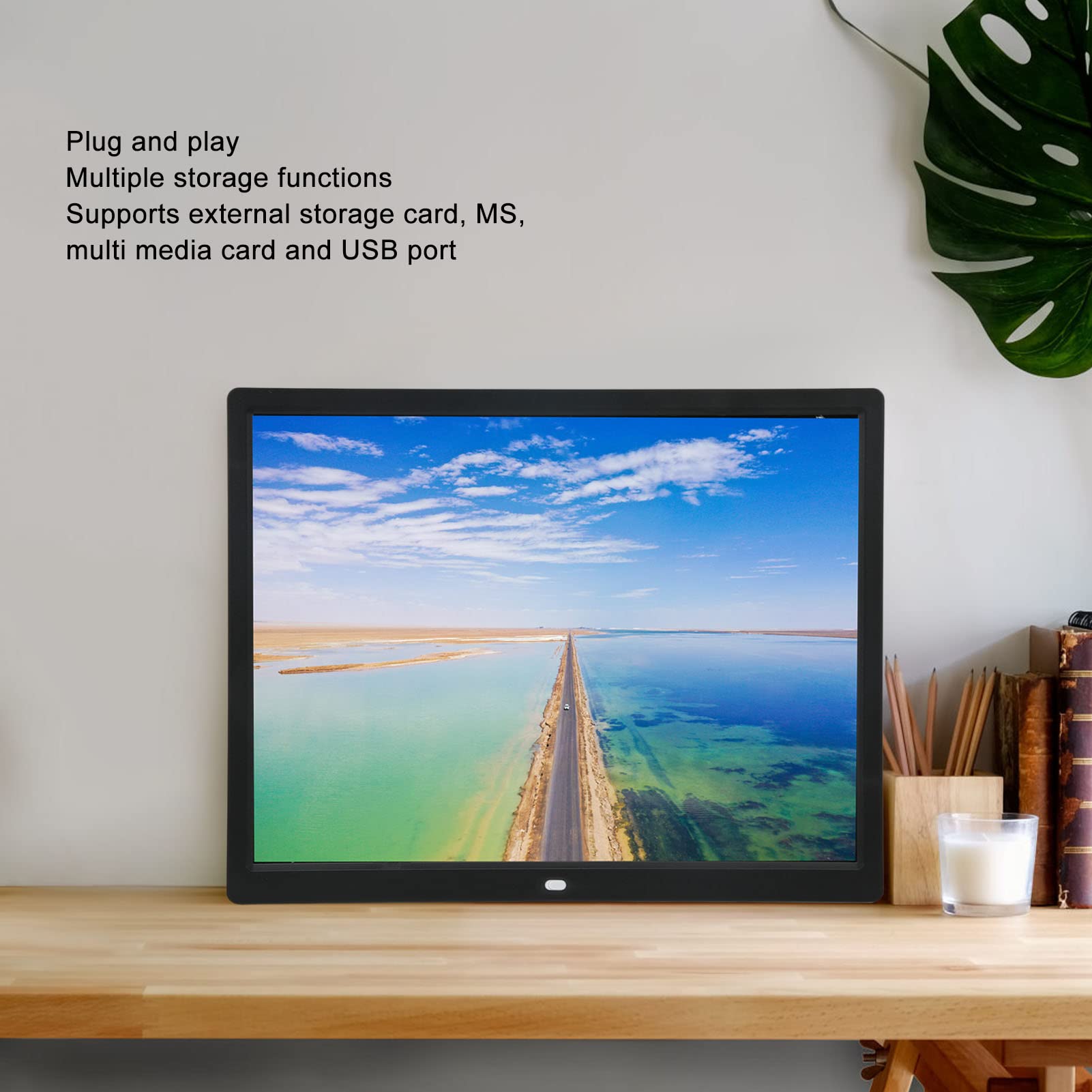 Amazon | デジタルフォトフレーム、リモコンとブラケット付き15インチ